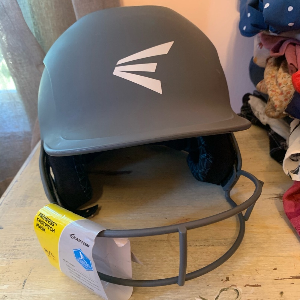 Grey Easton softball/baseball helmet